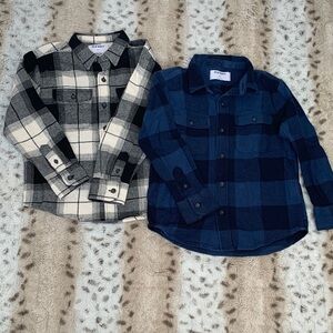 Old Navy Black and Blue Plaid Button-Down flannel Bundle